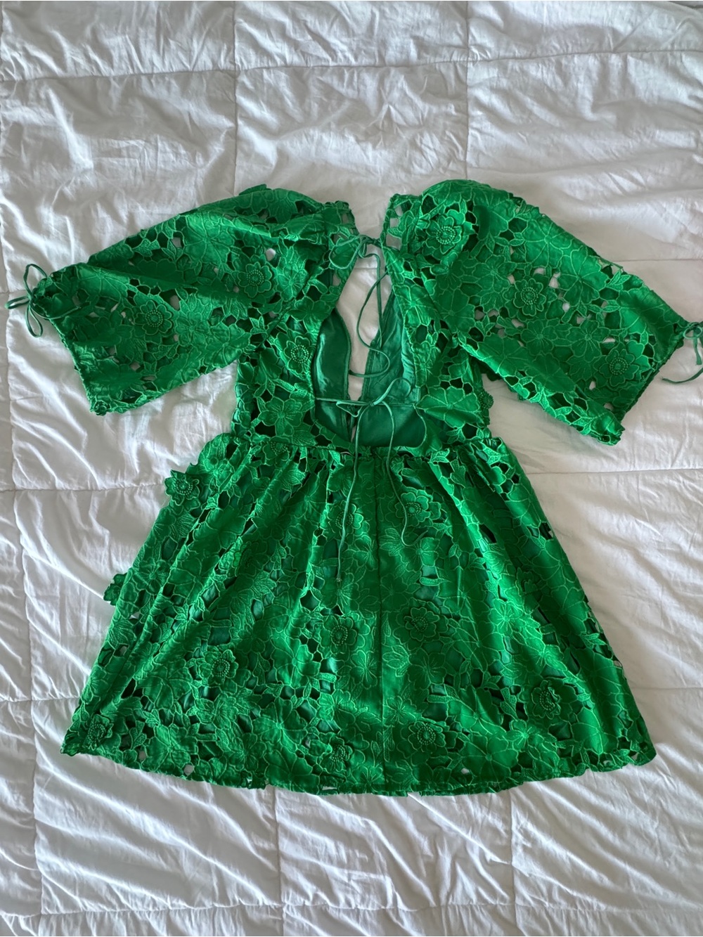 NWT Storia Paulette Floral Crochet Lace Mini Dress VICI Garden Party Size Large - Picture 9 of 13